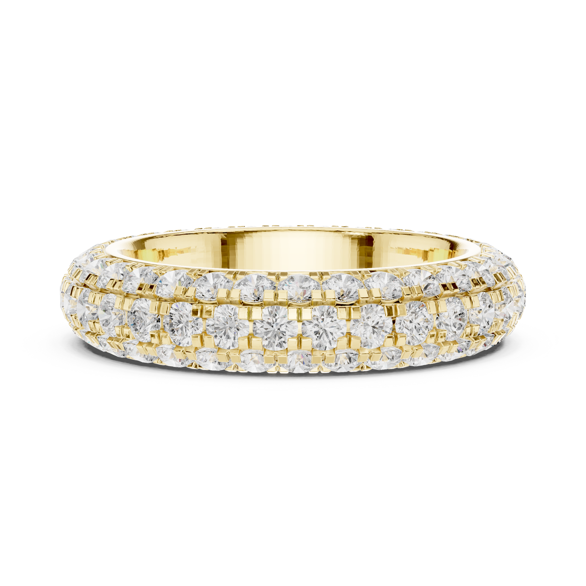 Round Cut Lab Grown Diamond Ring in Yellow Gold