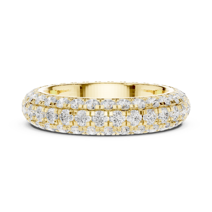 Round Cut Lab Grown Diamond Ring in Yellow Gold