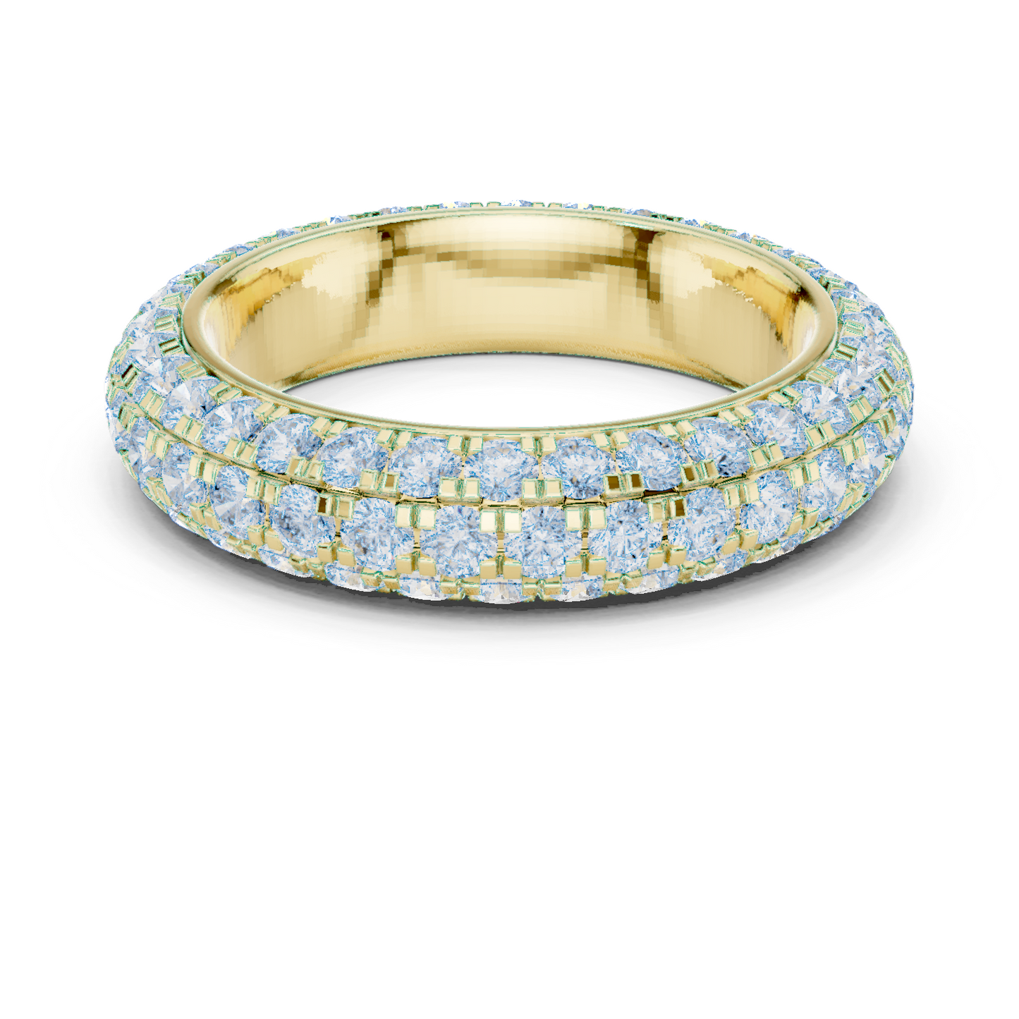 Round Cut Lab Grown Diamond Ring in Yellow Gold