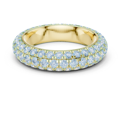 Round Cut Lab Grown Diamond Ring in Yellow Gold