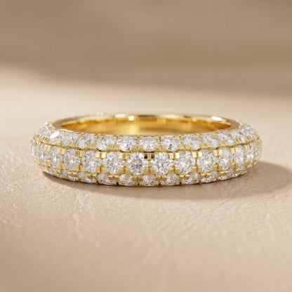 Round Cut Lab Grown Diamond Ring in Yellow Gold