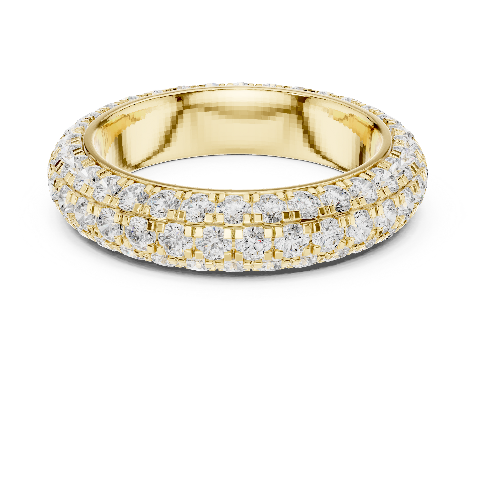 Round Cut Lab Grown Diamond Ring in Yellow Gold