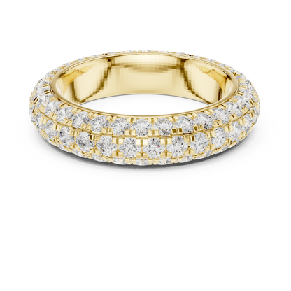 Round Cut Lab Grown Diamond Ring in Yellow Gold