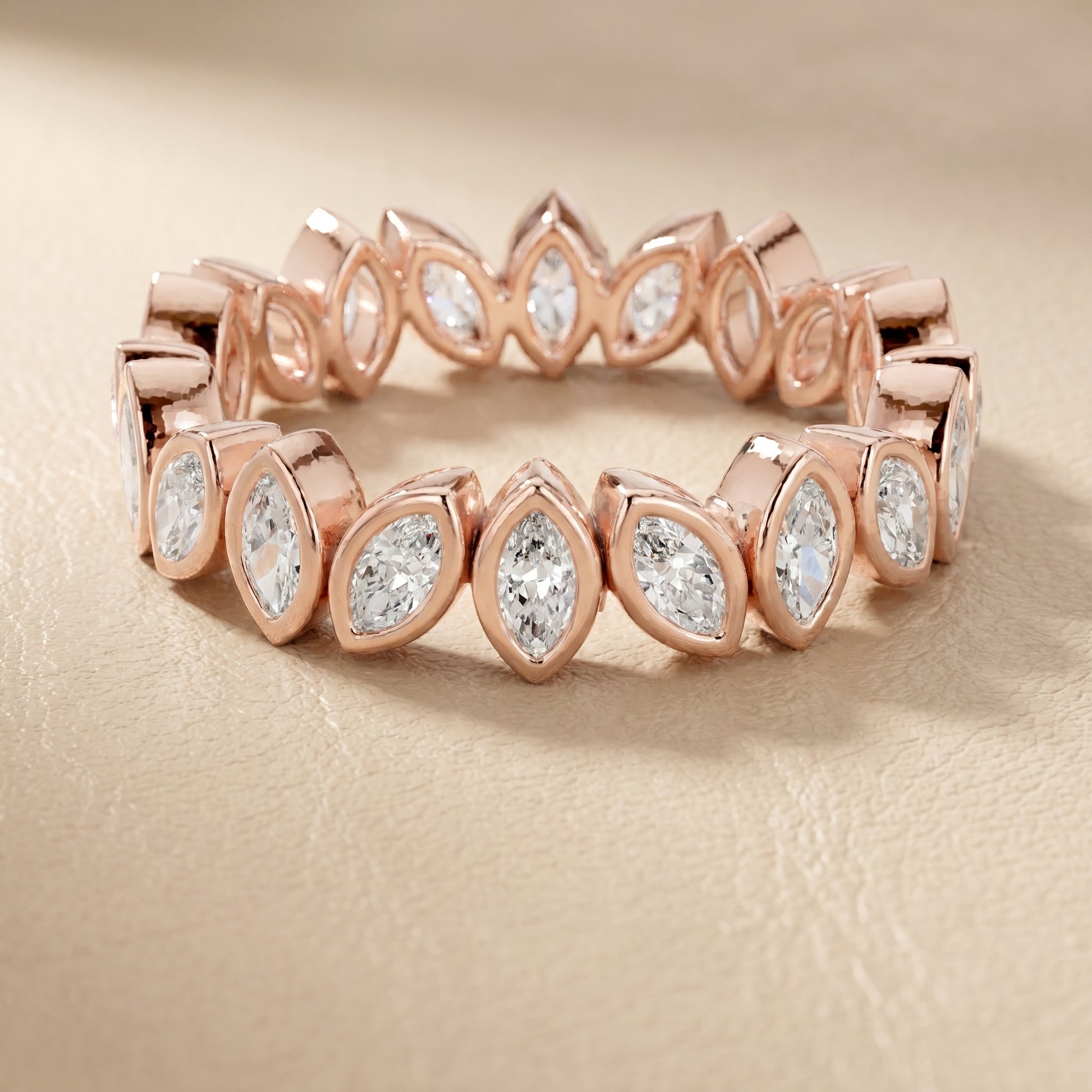 Marquise Cut Lab Grown Diamond Ring in Rose Gold