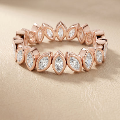 Marquise Cut Lab Grown Diamond Ring in Rose Gold