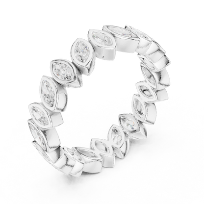 Marquise Cut Lab Grown Diamond Ring in Silver