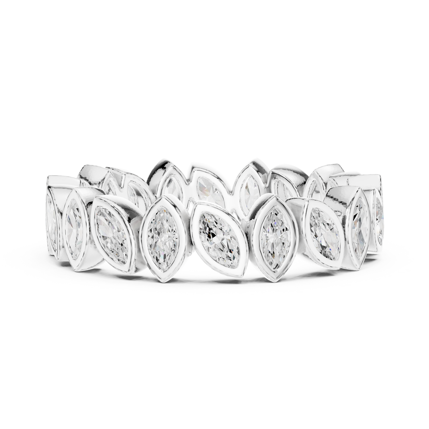 Marquise Cut Lab Grown Diamond Ring in Silver