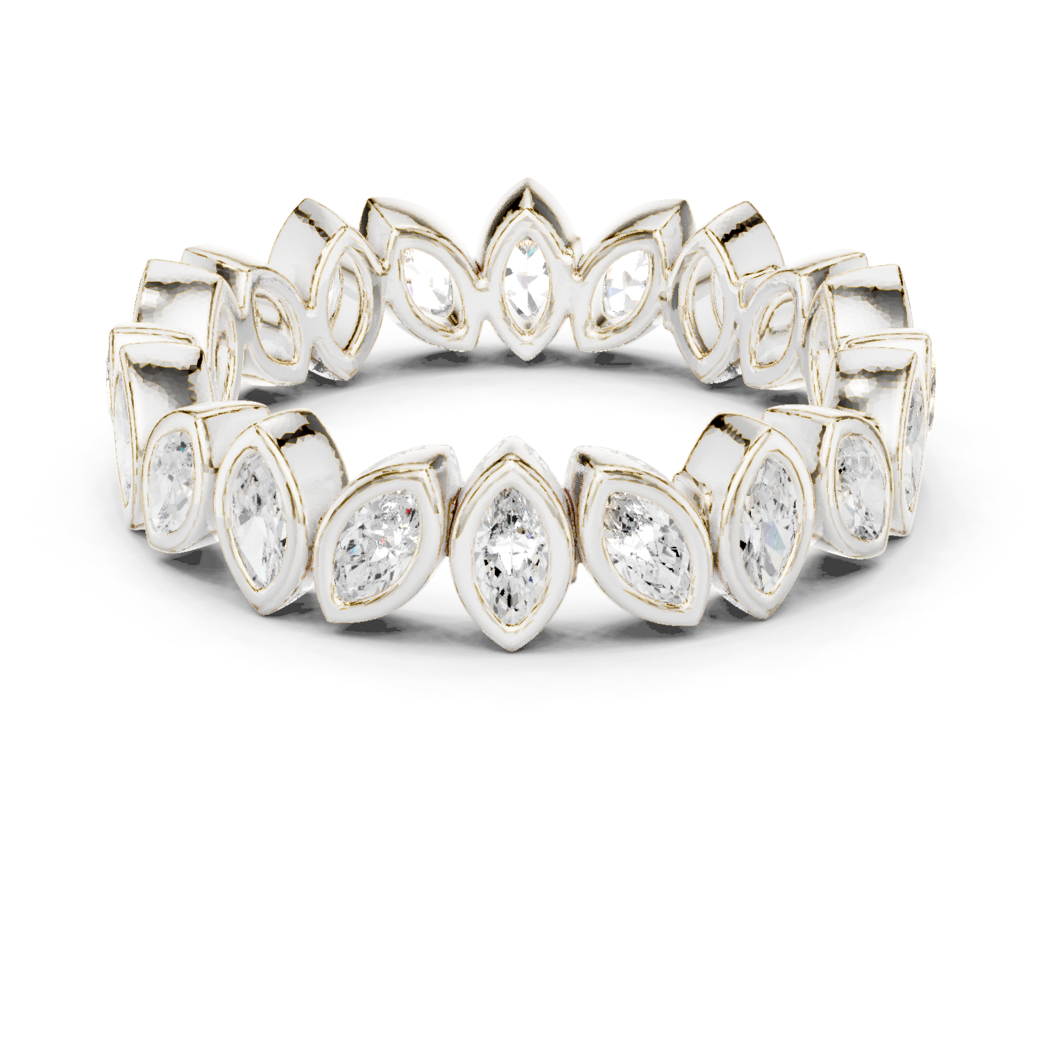 Marquise Cut Lab Grown Diamond Ring in White Gold