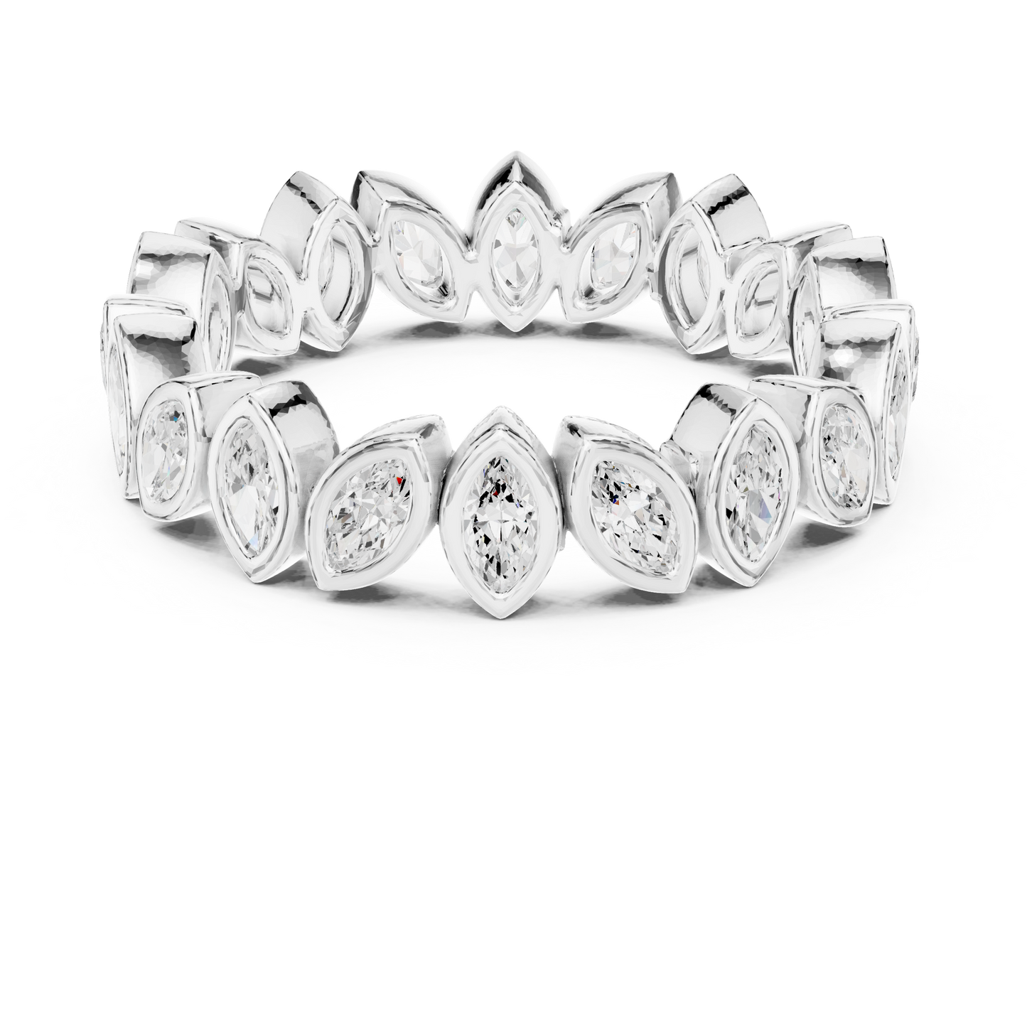Marquise Cut Lab Grown Diamond Ring in Silver