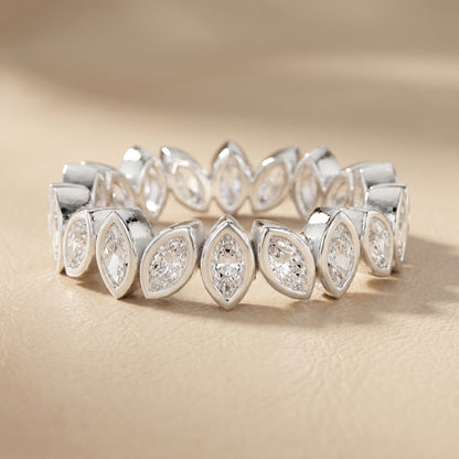 Marquise Cut Lab Grown Diamond Ring in Platinum