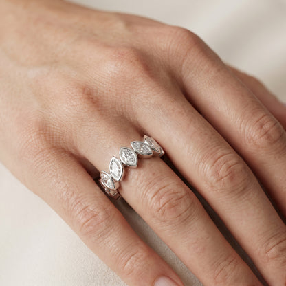 Marquise Cut Lab Grown Diamond Ring in Platinum