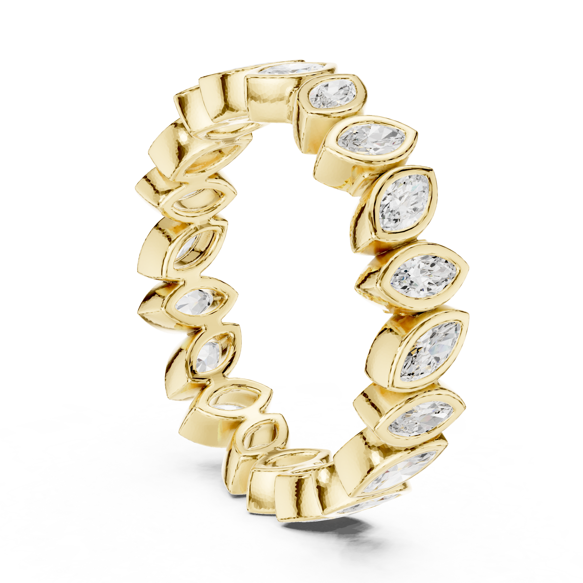 Marquise Cut Lab Grown Diamond Ring in Yellow Gold