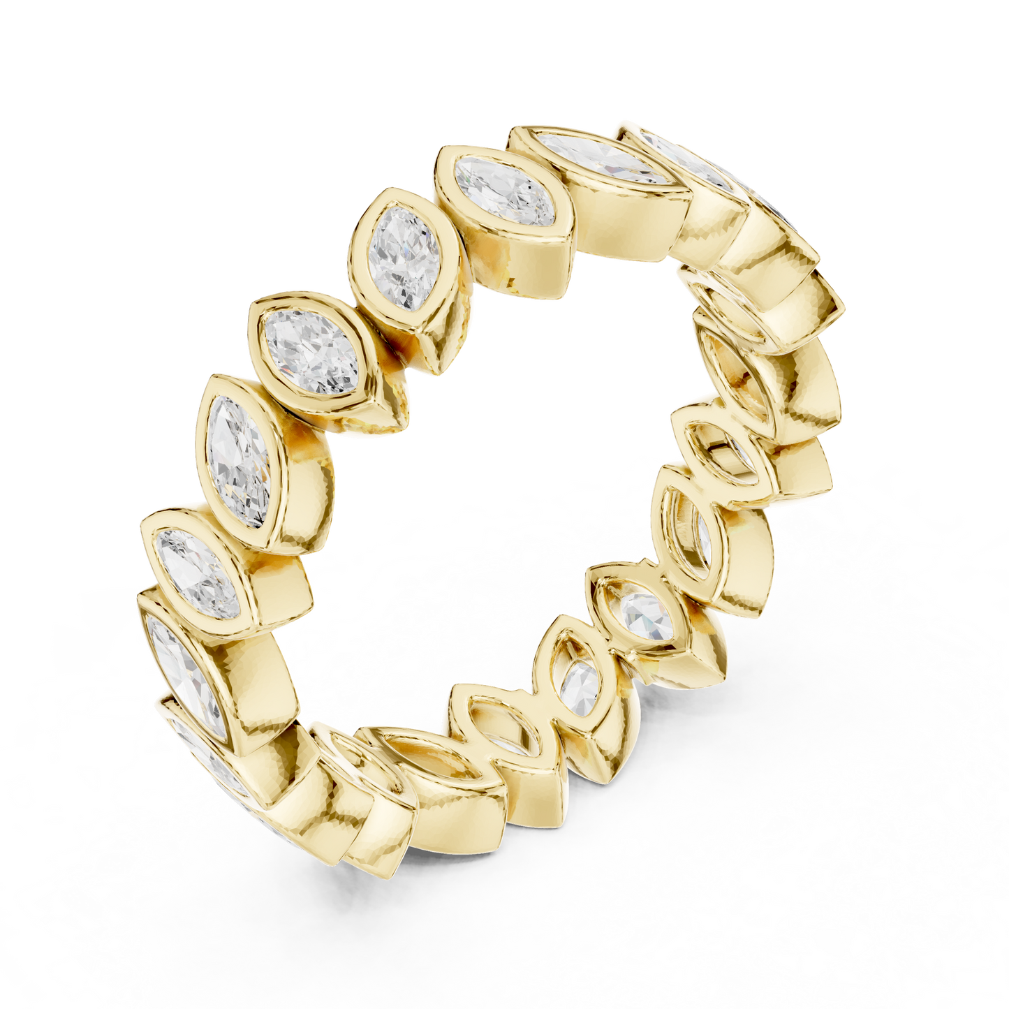 Marquise Cut Lab Grown Diamond Ring in Yellow Gold