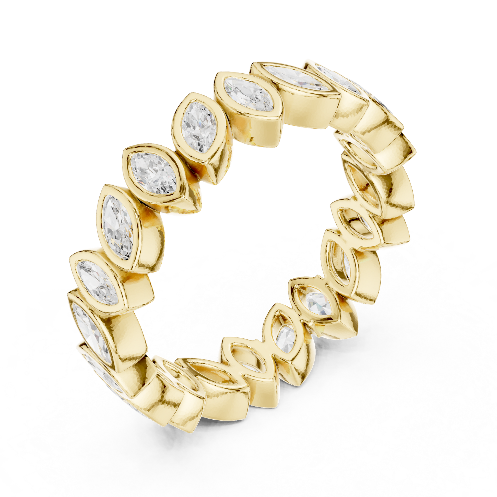 Marquise Cut Lab Grown Diamond Ring in Yellow Gold