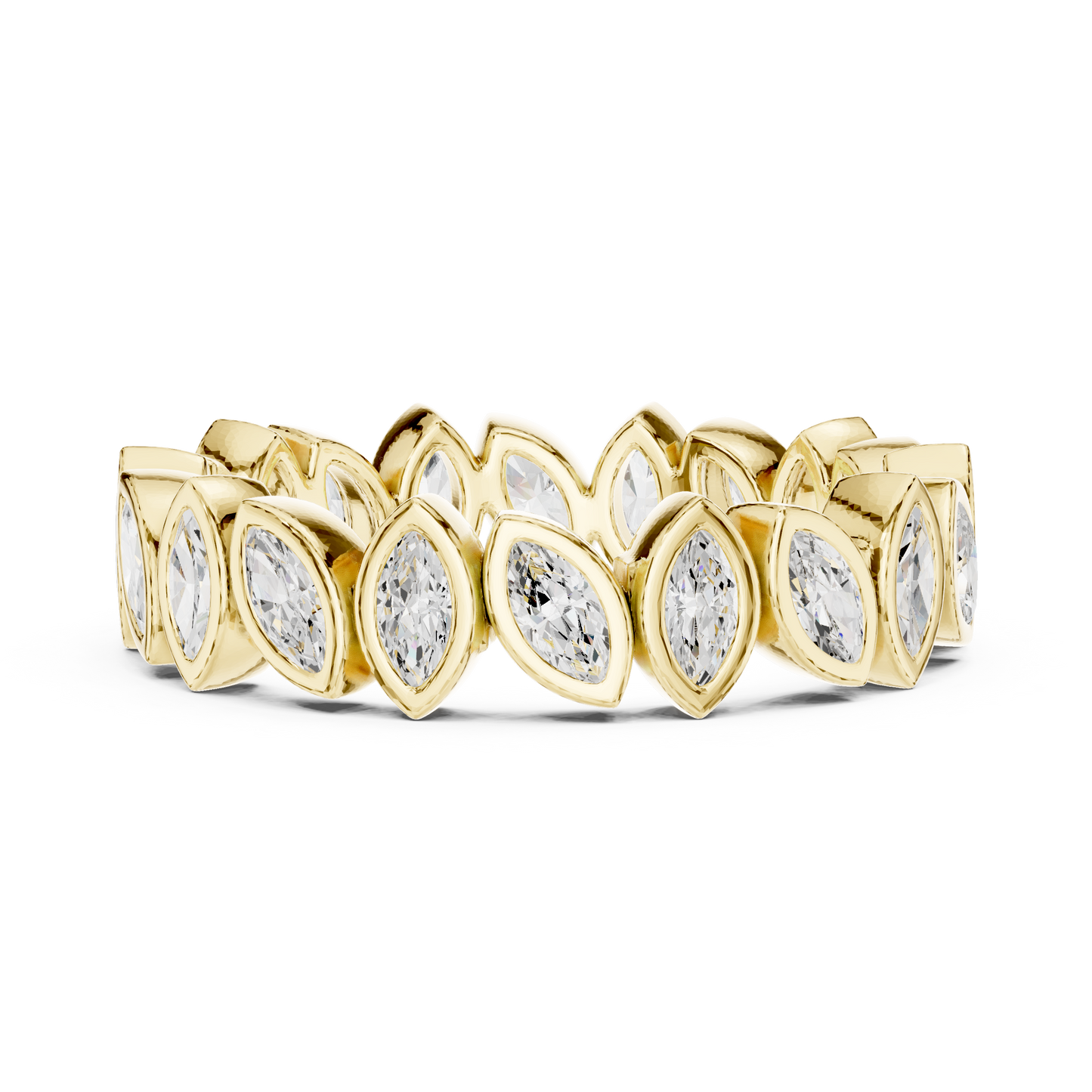 Marquise Cut Lab Grown Diamond Ring in Yellow Gold