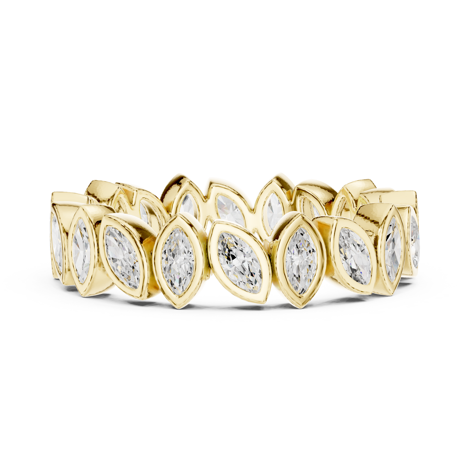 Marquise Cut Lab Grown Diamond Ring in Yellow Gold