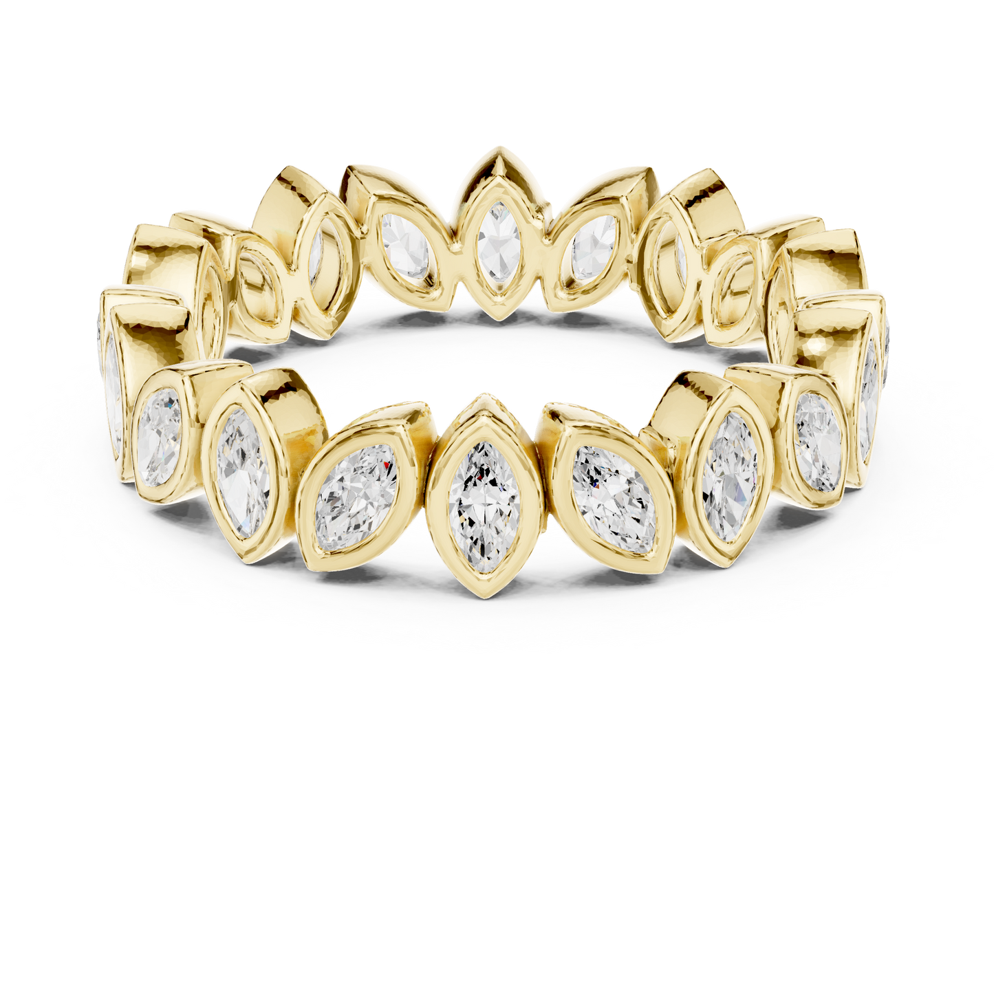 Marquise Cut Lab Grown Diamond Ring in Yellow Gold