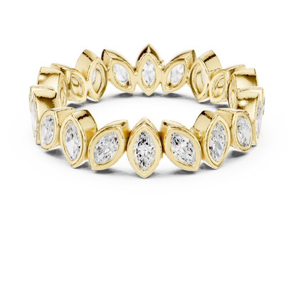 Marquise Cut Lab Grown Diamond Ring in Yellow Gold