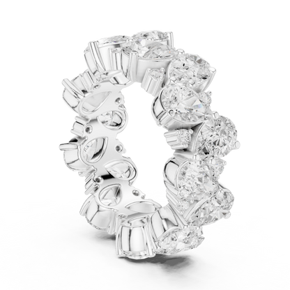 Pear Round Cut Lab Grown Diamond Ring in White Gold