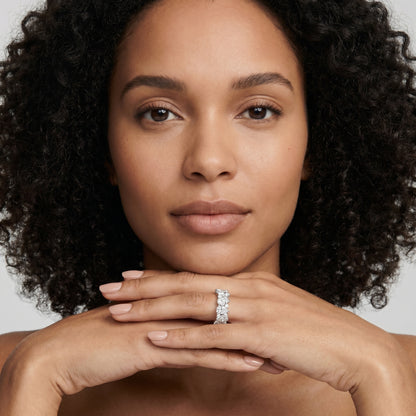 Pear Round Cut Lab Grown Diamond Ring in White Gold