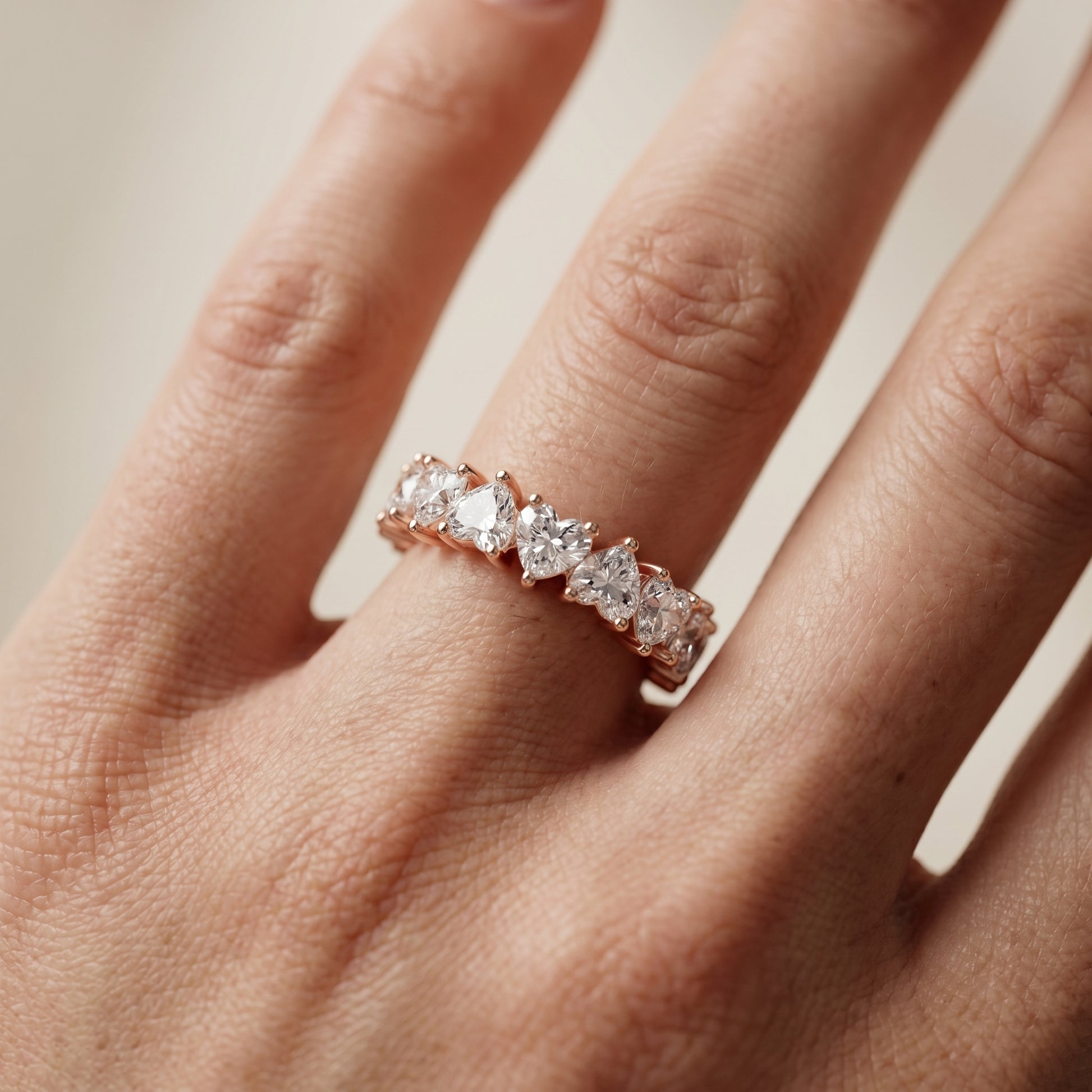 Heart Cut Lab Grown Diamond Ring in Rose Gold