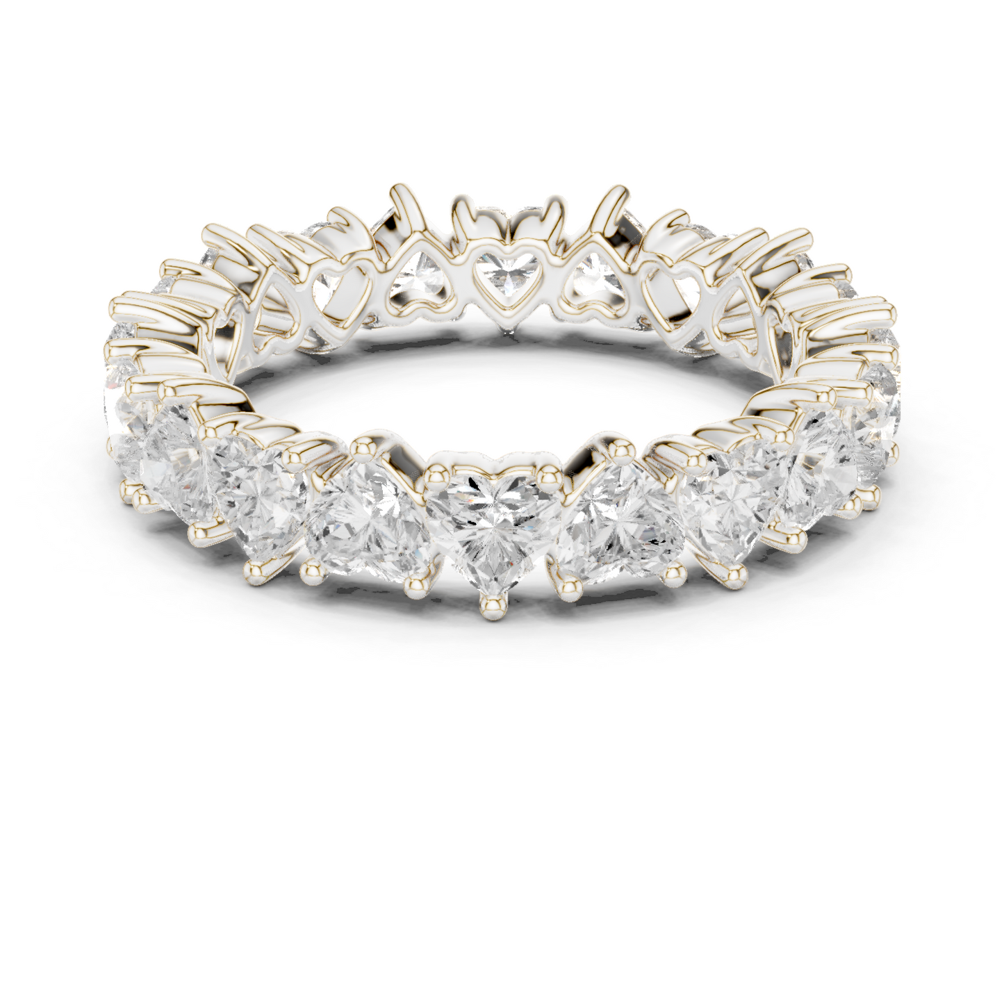 Heart Cut Lab Grown Diamond Ring in Silver