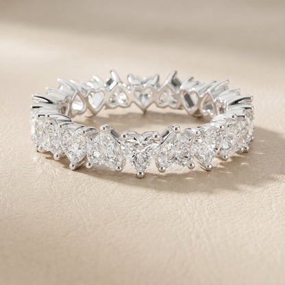 Heart Cut Lab Grown Diamond Ring in Platinum