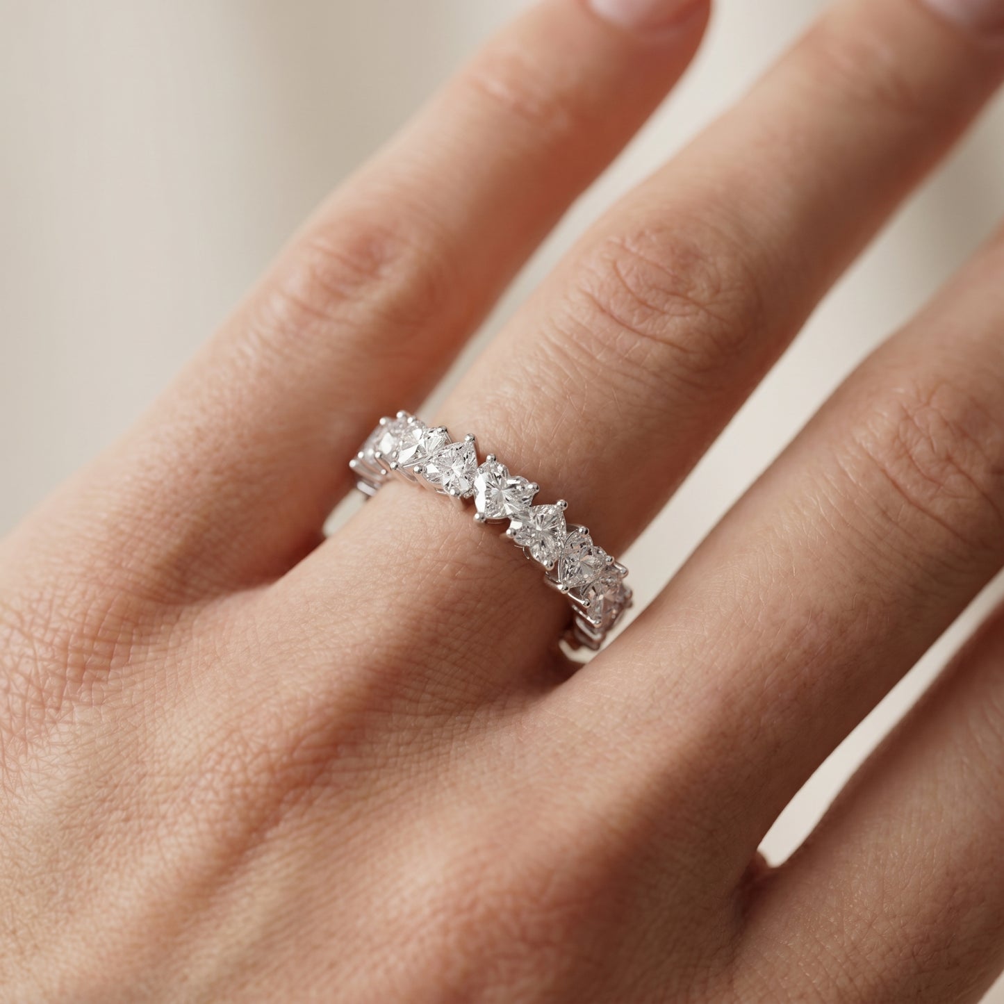Heart Cut Lab Grown Diamond Ring in Silver