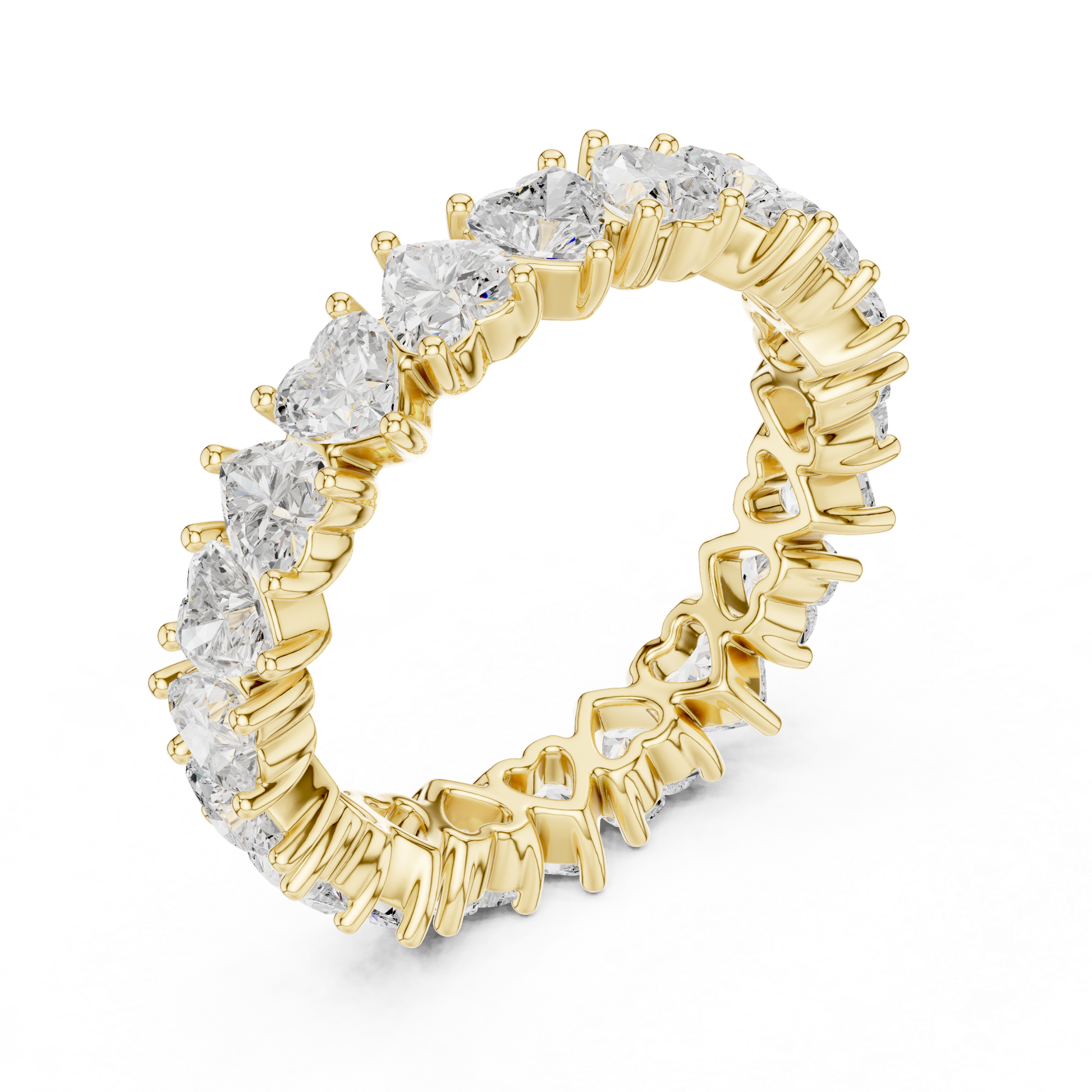 Heart Cut Lab Grown Diamond Ring in Yellow Gold