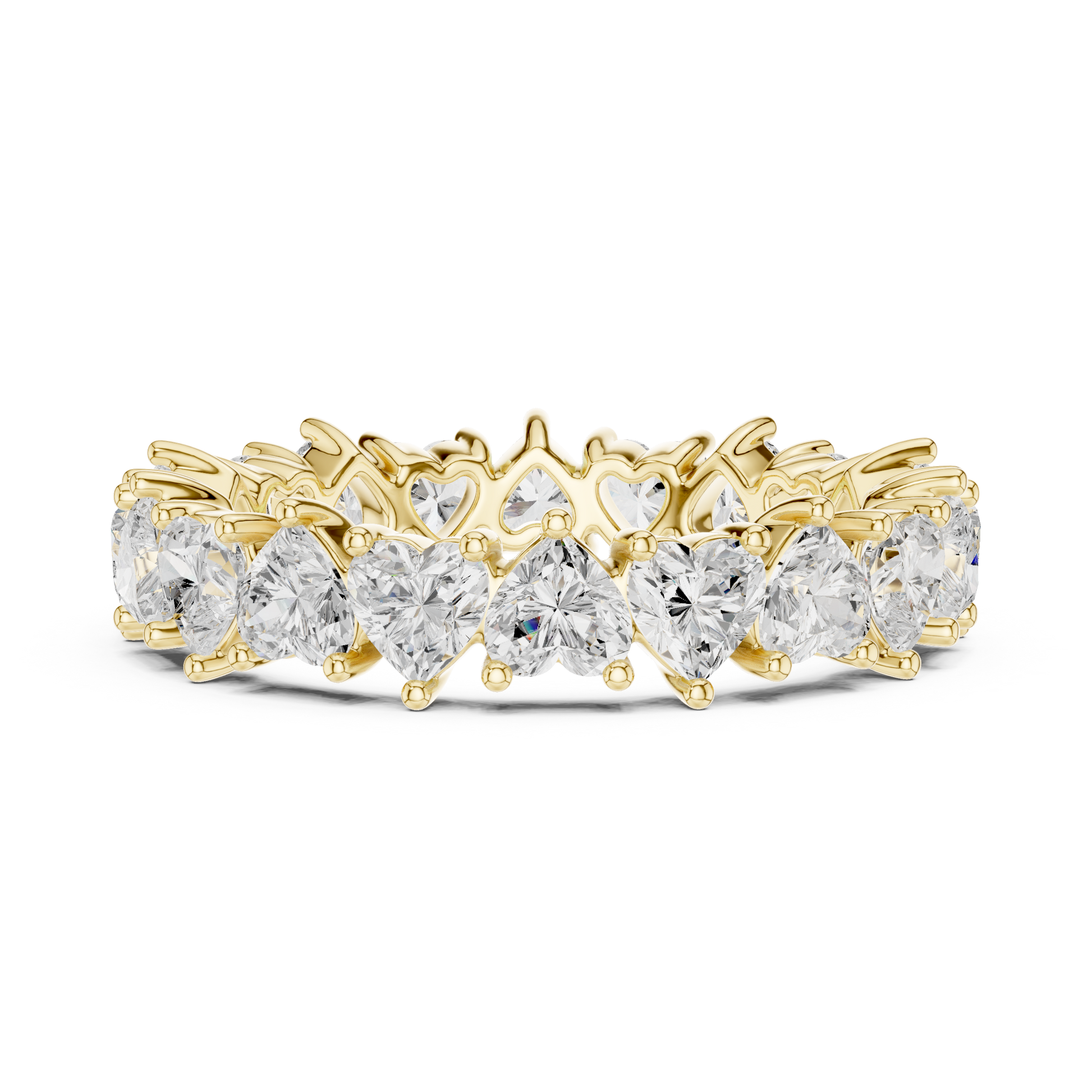 Heart Cut Lab Grown Diamond Ring in Yellow Gold