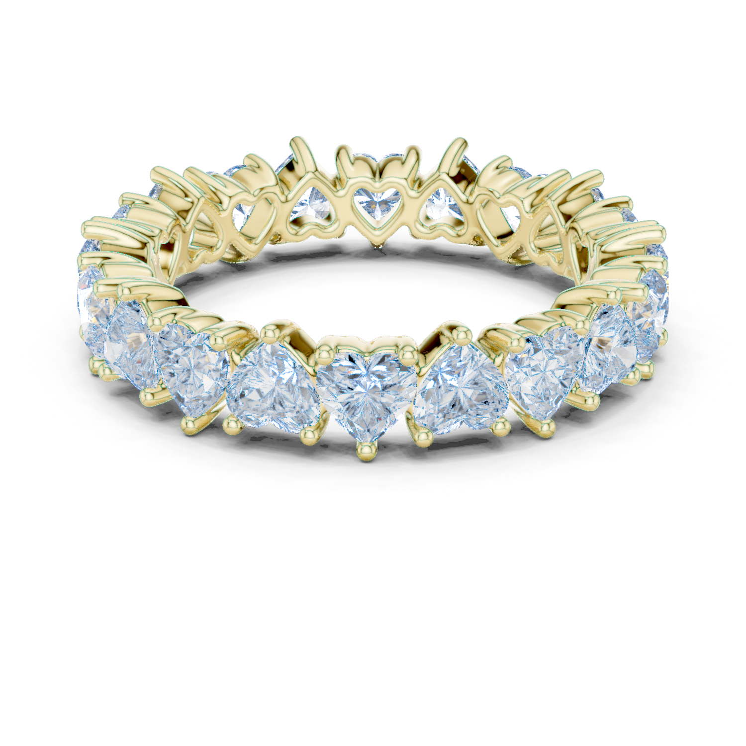 Heart Cut Lab Grown Diamond Ring in Yellow Gold