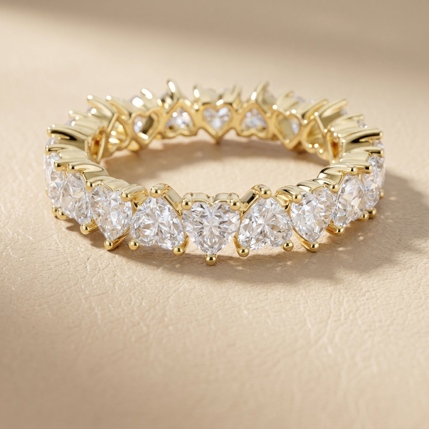 Heart Cut Lab Grown Diamond Ring in Yellow Gold