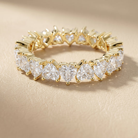 Heart Cut Lab Grown Diamond Ring in Yellow Gold