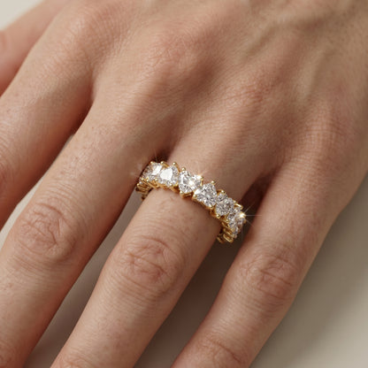 Heart Cut Lab Grown Diamond Ring in Yellow Gold