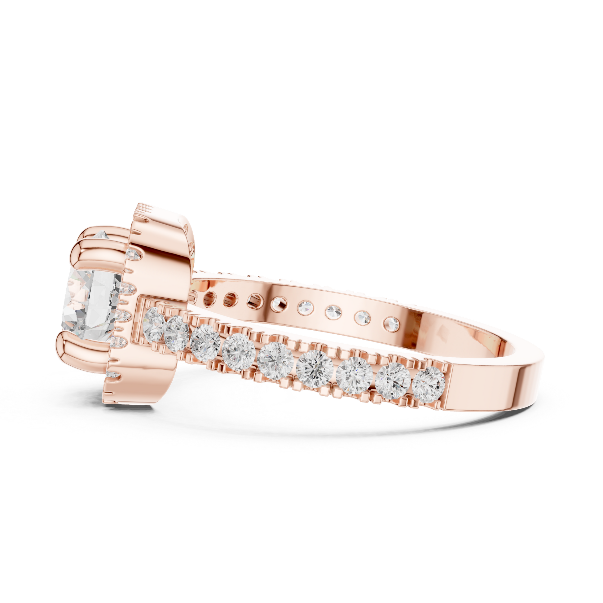Round Cut Lab Grown Diamond Ring in Rose Gold