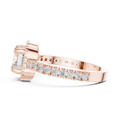 Round Cut Lab Grown Diamond Ring in Rose Gold