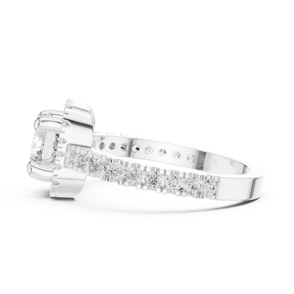 Round Cut Lab Grown Diamond Ring in Platinum