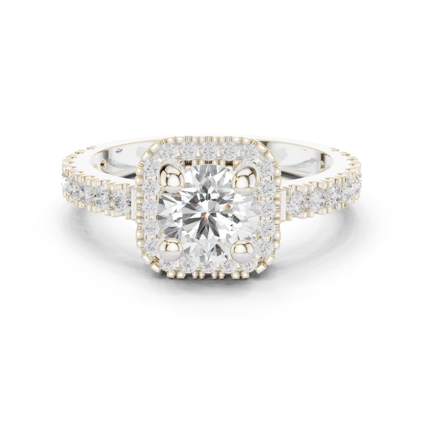 Round Cut Lab Grown Diamond Ring in White Gold