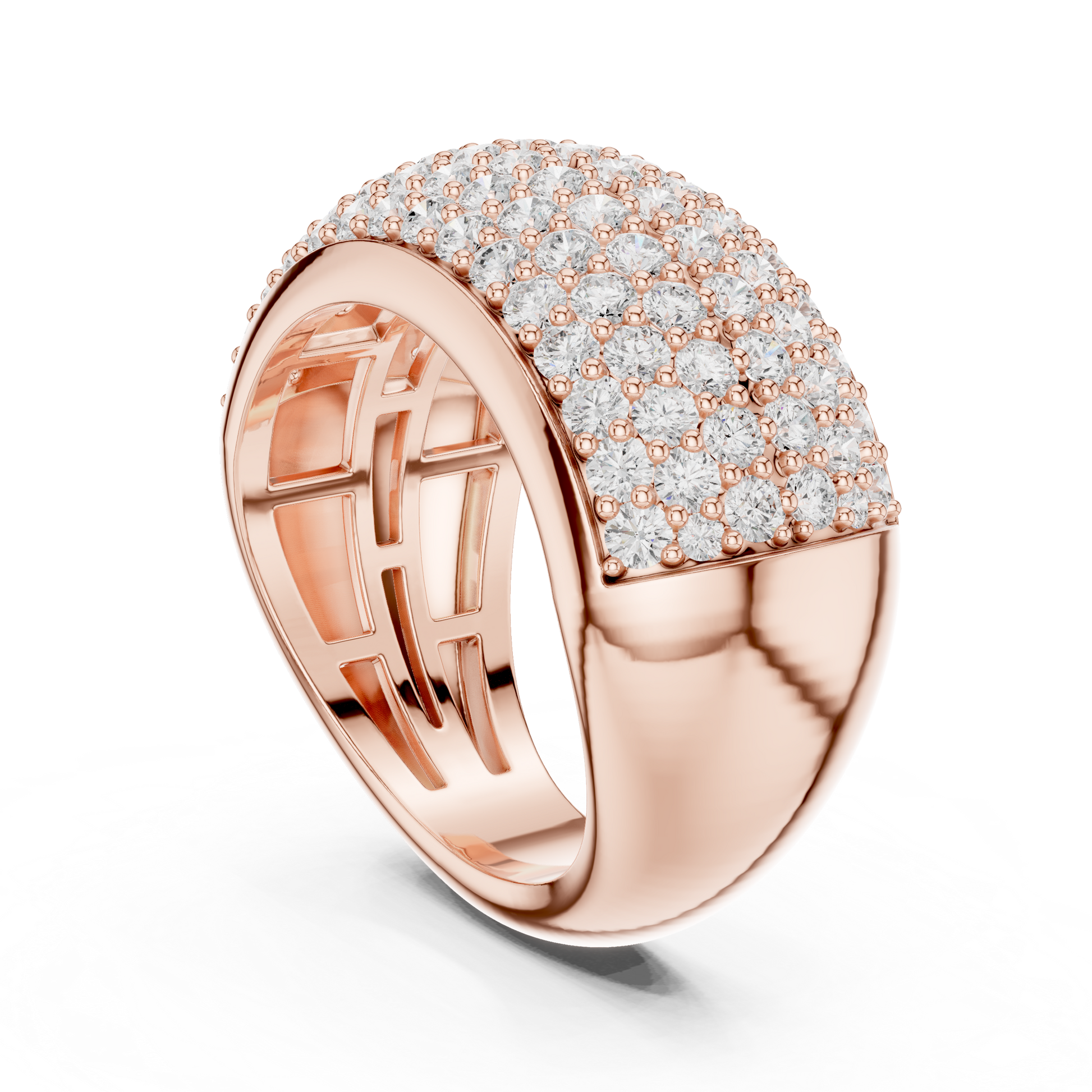 Round Cut Lab Grown Diamond Ring in Rose Gold
