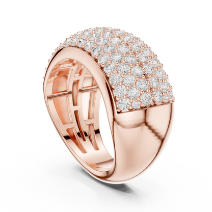 Round Cut Lab Grown Diamond Ring in Rose Gold