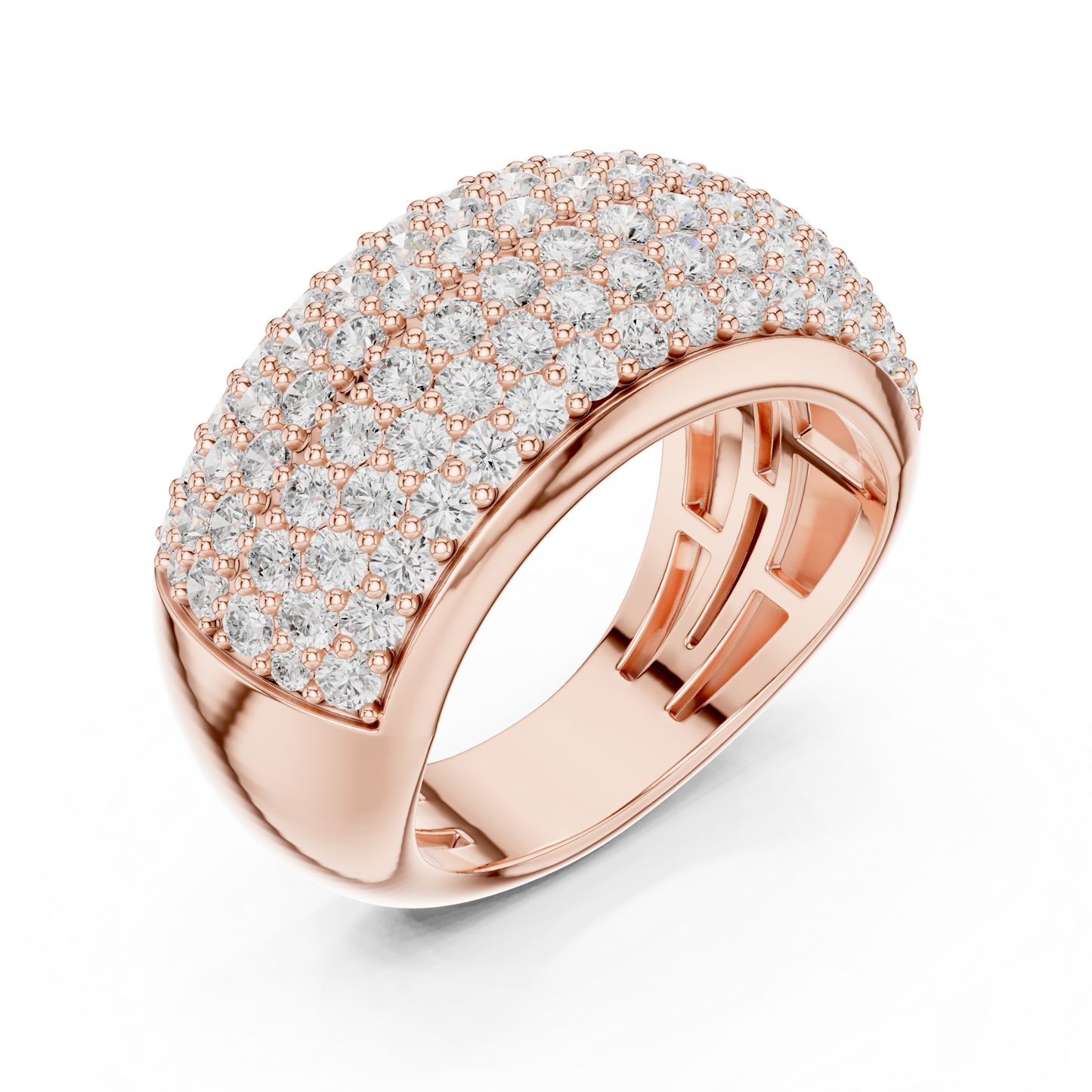 Round Cut Lab Grown Diamond Ring in Rose Gold