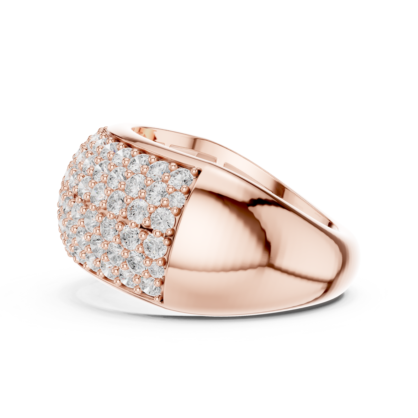 Round Cut Lab Grown Diamond Ring in Rose Gold