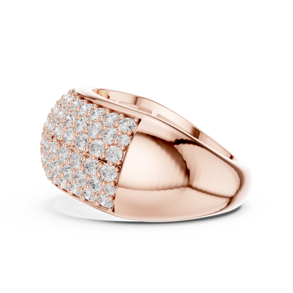 Round Cut Lab Grown Diamond Ring in Rose Gold