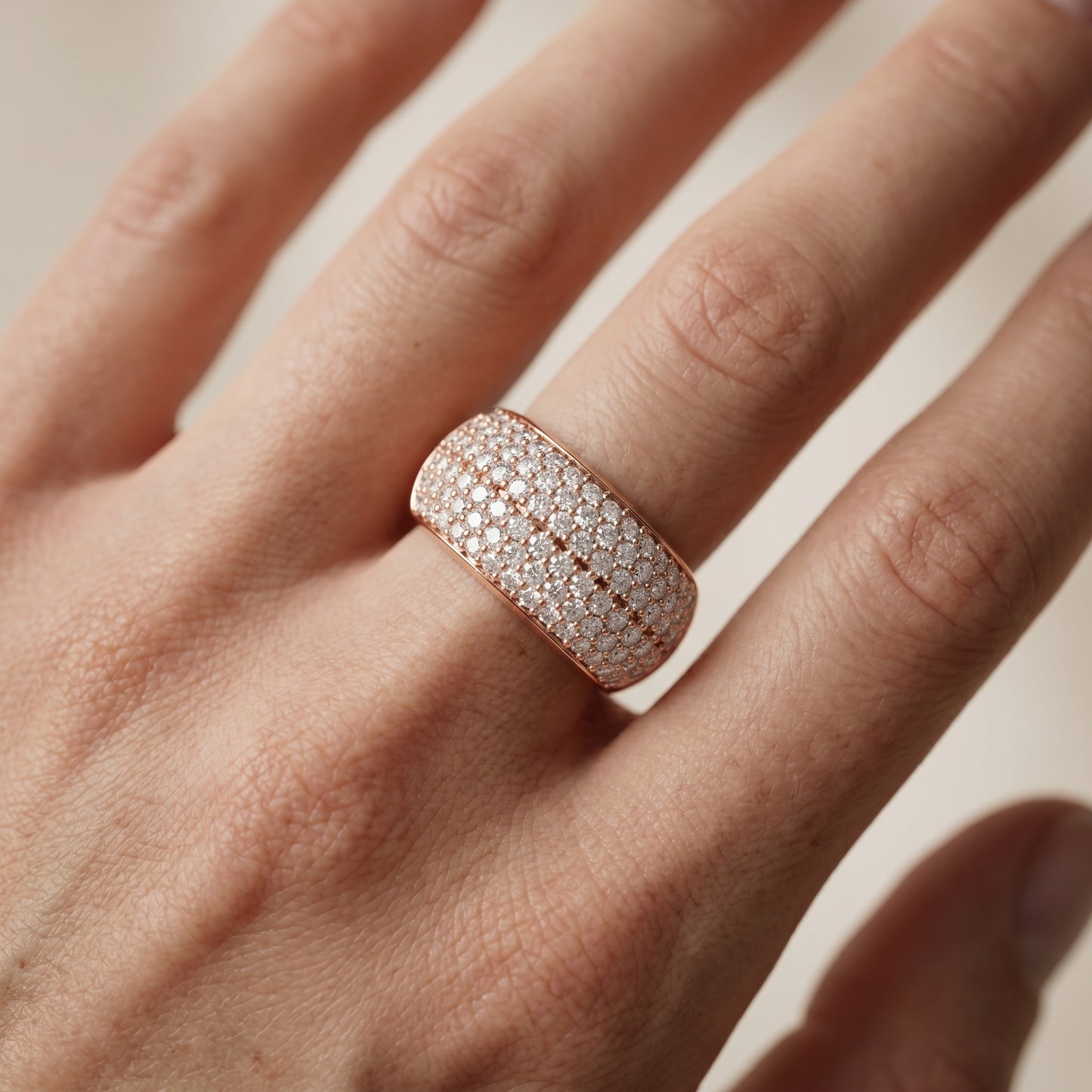 Round Cut Lab Grown Diamond Ring in Rose Gold
