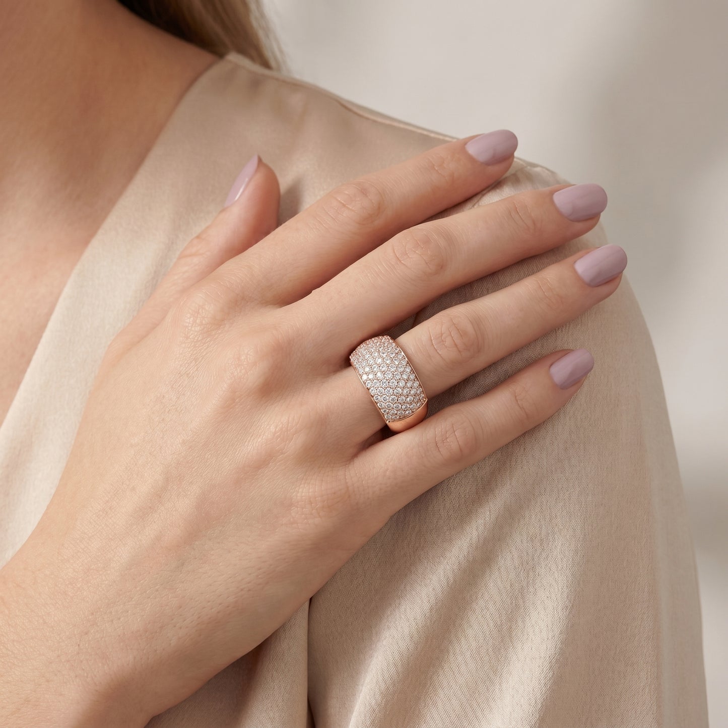 Round Cut Lab Grown Diamond Ring in Rose Gold