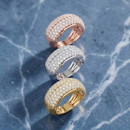 Round Cut Lab Grown Diamond Ring in White Gold