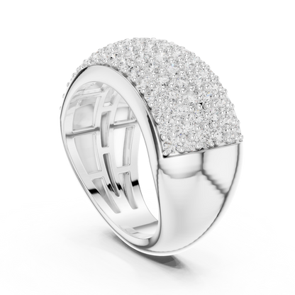 Round Cut Lab Grown Diamond Ring in White Gold