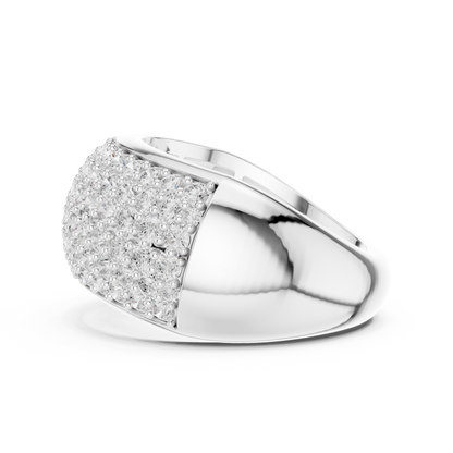 Round Cut Lab Grown Diamond Ring in Silver