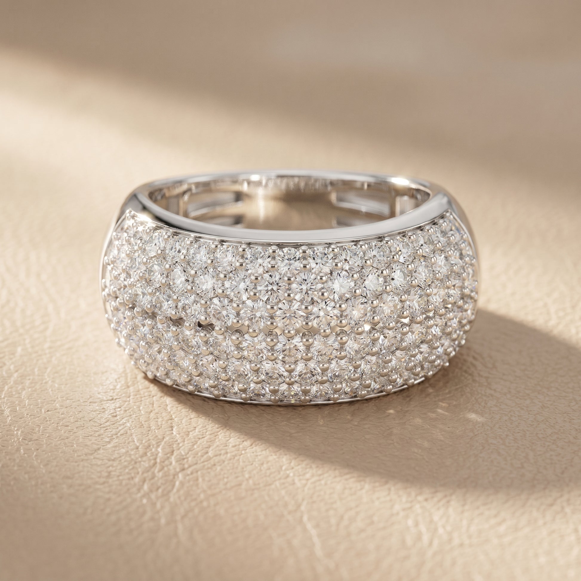 Round Cut Lab Grown Diamond Ring in White Gold