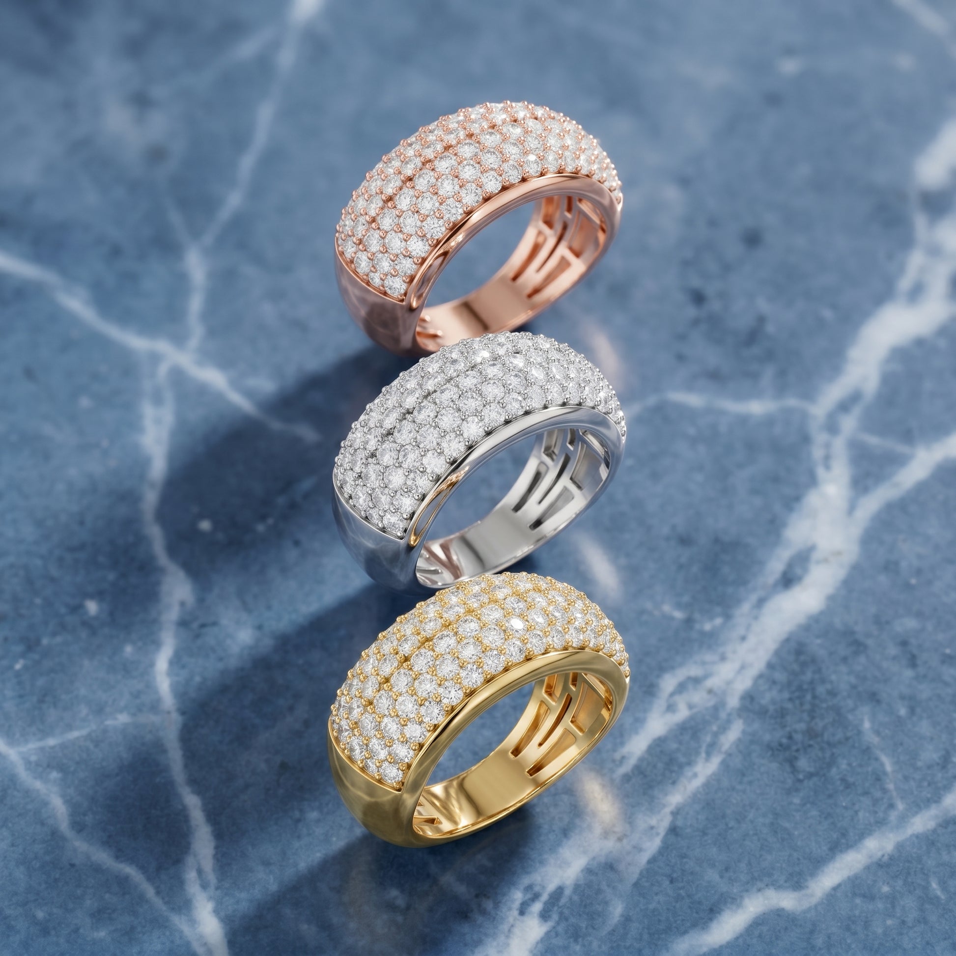 Round Cut Lab Grown Diamond Ring in Yellow Gold
